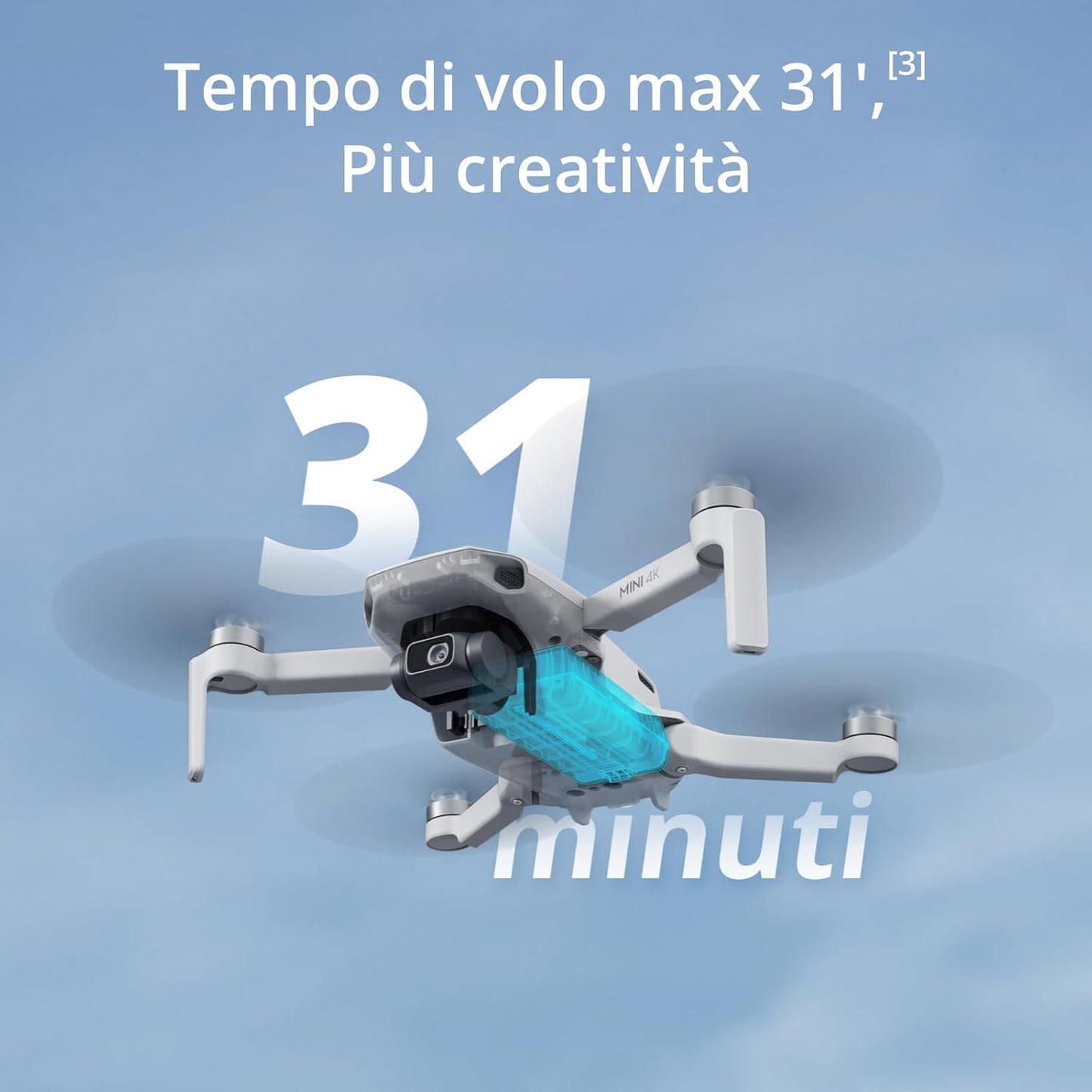 DJI Mini 4K, Drohne für Erwachsene, 4K HD Kamera, RC-N1 Funkfernsteuerung UHD Kamera < 249 g, 3-Achsen Stabilisierung, 10 km Videoübertragung, automatische Rückkehrfunktion, Windwiderstand, 1 Akku für 31 Min. Flugzeit, intelligenter Flug