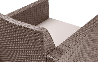 Alabama Cappuccino Lounge Set with Sand-Colored Cushions