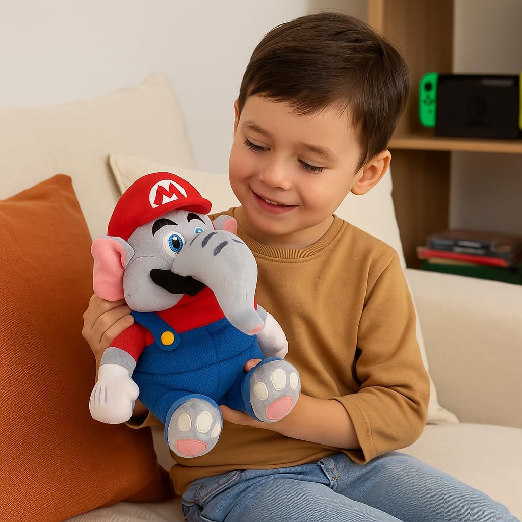 Super Mario Bros. Wonder Peluche Figure Mario Elefant 27cm Nintendo Switch