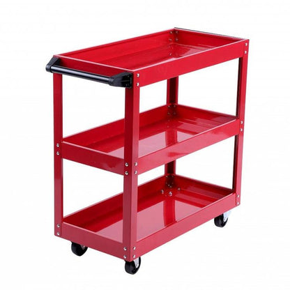 MULTI-PURPOSE WORKSHOP TROLLEY TOOL CART 3 SHELVES WITH WHEELS
