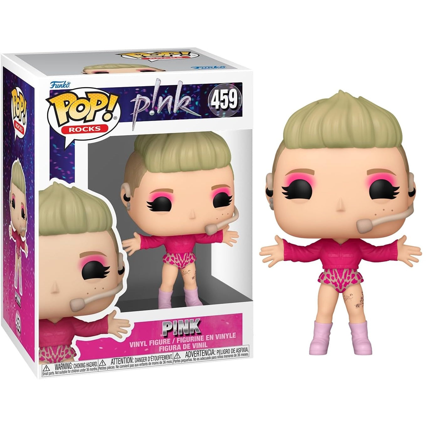 Funko Pop! Rocks - P!nk (459) Pink Vinyl Figur Trustfall Tour Music 9cm