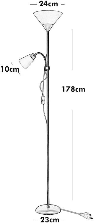 LED-Stehleuchte, 2 Lichter, E27, flexibler Arm, zum Lesen auf dem Sofa, D23-B