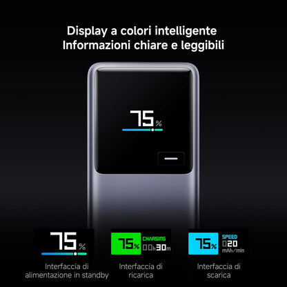 Xiaomi Mi Powerbank 22.5W 10000mAh Wireless Fast-Charge Display USB-C Schwarz-Blau
