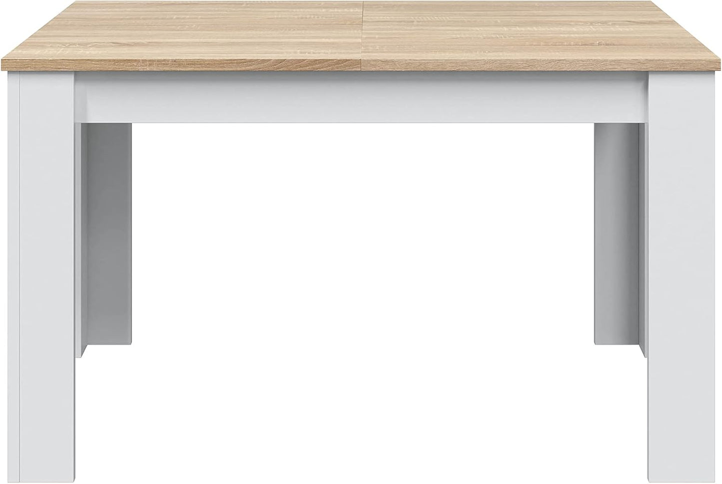 Ausziehbarer Esstisch, Hochglanzweiß, 90x140/190 cm – Mittige Verlängerung und skandinavischer Stil