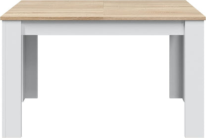 Ausziehbarer Esstisch, Hochglanzweiß, 90x140/190 cm – Mittige Verlängerung und skandinavischer Stil
