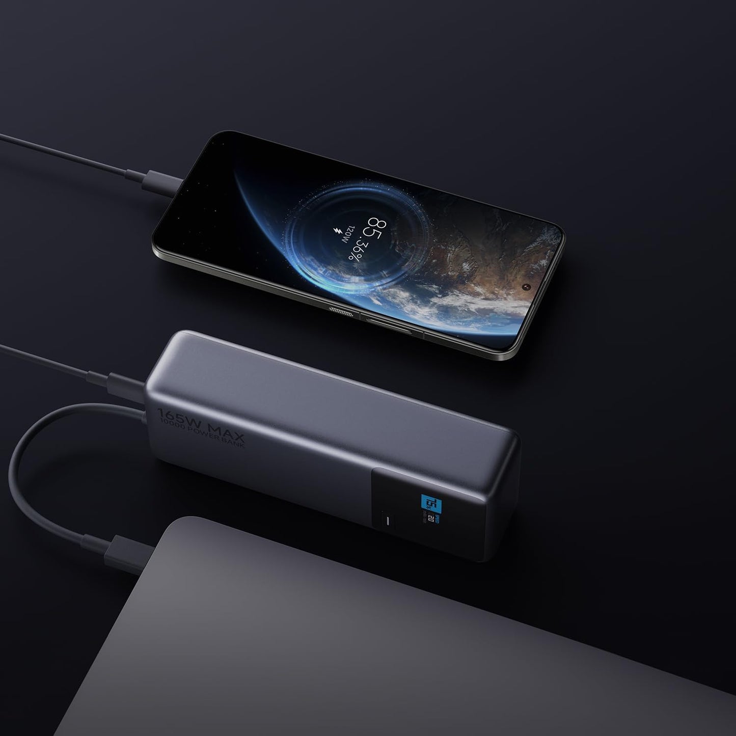 Xiaomi Mi Powerbank 22.5W 10000mAh Wireless Fast-Charge Display USB-C Schwarz-Blau