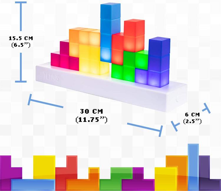 Paladone Tetris Icons Lampe Mehrfarbig Kunststoff 3D Gaming Modern LED RGB