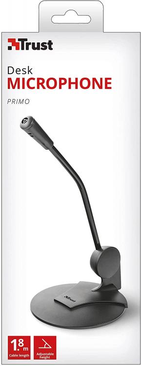 Trust Primo Tisch-PC-Laptop-Mikrofon, verstellbar, kabelgebunden, 3,5-mm-Klinke