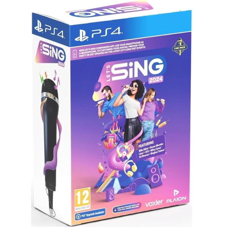Let's Sing 2024 + Mikrofon Bundle PS4 Videospiel PlayStation 4 (PS5 Upgrade)