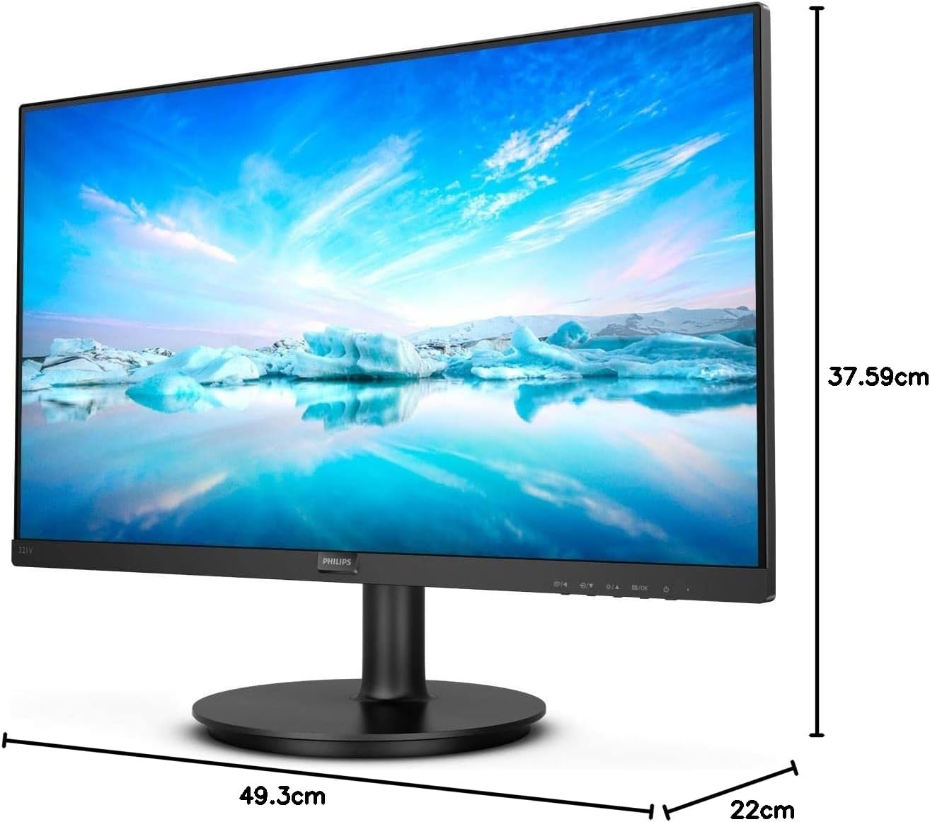 Philips Monitor 22" LED Full HD VGA HDMI 221V8/00 Computer PC 1080p