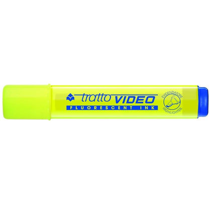 Evidenziatore Fluorescente Tratto Video Giallo Pennarello Punta Scalpello Office
