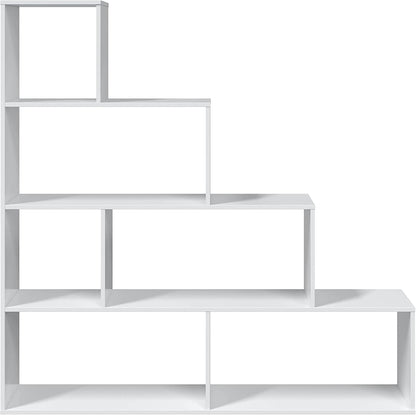 Libreria bianca lucida 145x29x145 cm - Moderna con 6 vani capienti
