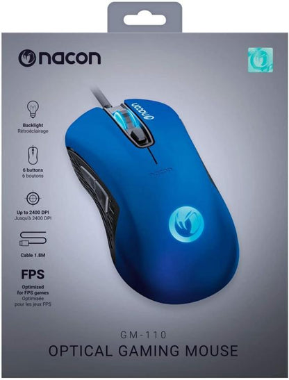 Nacon Gaming-Maus Optisch Kabelgebunden Gm-110 Blau 6 Tasten Windows Pc Konsole Spiel