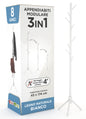 Natural wood coat rack, 8 hooks, modular, 174 cm