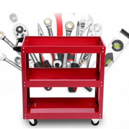 MULTI-PURPOSE WORKSHOP TROLLEY TOOL CART 3 SHELVES WITH WHEELS