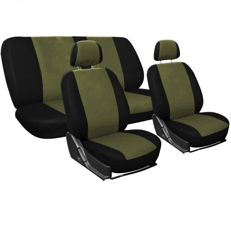 Topdrive | Universal Car Seat Covers Kit Front Rear Beige / Black