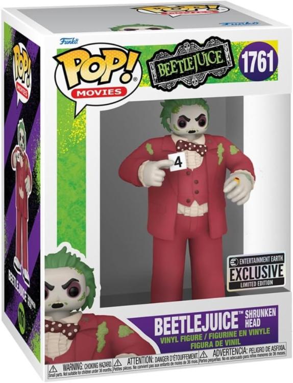 Funko Pop ! Movies  - (1761) Beetlejuice Shrunken Head Figure Special Edition