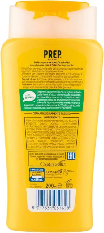 Prep - Dermoprotektive Sonnenmilch LSF30 UVA-UVB Sonnenschutz 200 ml