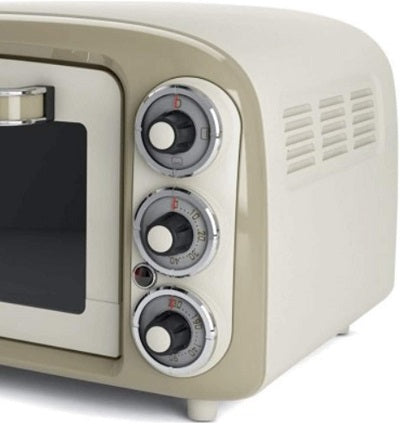 ARIETE ELEKTROBACKOFEN 0979 VINTAGE 18 LT 1380W STAHL TIMER KOMPAKT BEIGE