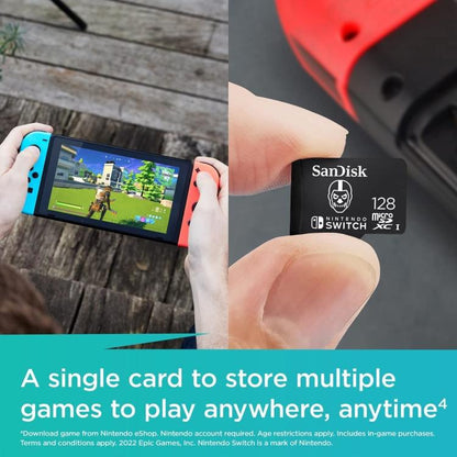 Nintendo Switch SanDisk microSDXC 128GB Speicherkarte Micro SD Fortnite Skull