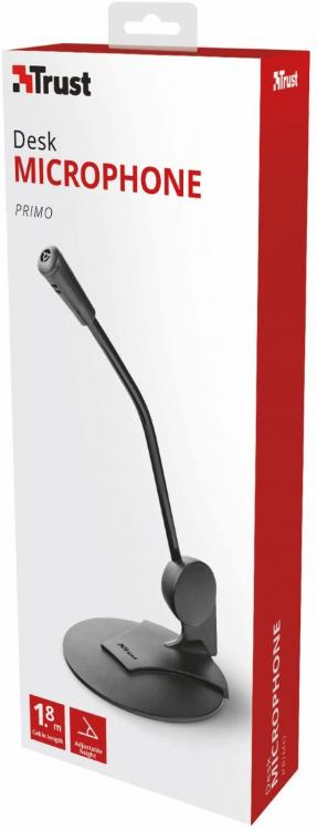 Trust Primo Tisch-PC-Laptop-Mikrofon, verstellbar, kabelgebunden, 3,5-mm-Klinke