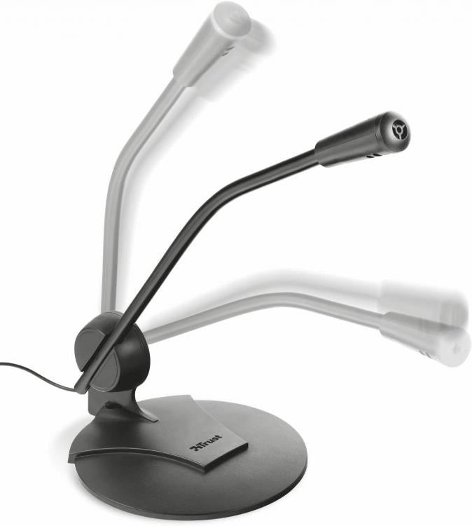 Trust Primo Tisch-PC-Laptop-Mikrofon, verstellbar, kabelgebunden, 3,5-mm-Klinke