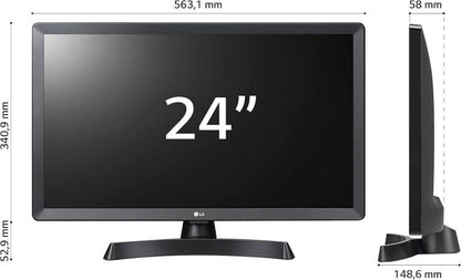 Lg Smart Tv 24" Led Hd Ready Fhd Monitor Tv Nero Dvb-T2 Usb Wifi (23.6") 59,9 Cm