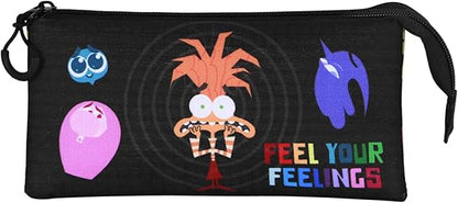 Disney Astuccio Portatutto Triplo (Inside Out 2) - Portapastelli Scuola Unisex