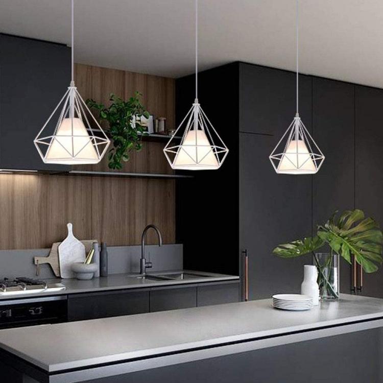 Designer-Kronleuchter modern Metallstruktur weiß Stoff E27 | B20-B