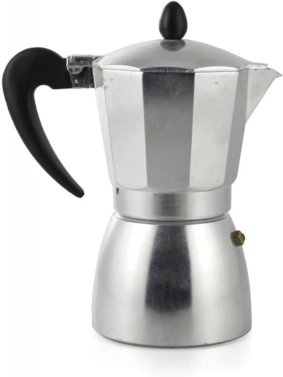 Galileo Kaffeekocher Pedra 6 Tassen runder Boden Kaffee Metallplatte Gas Elektro