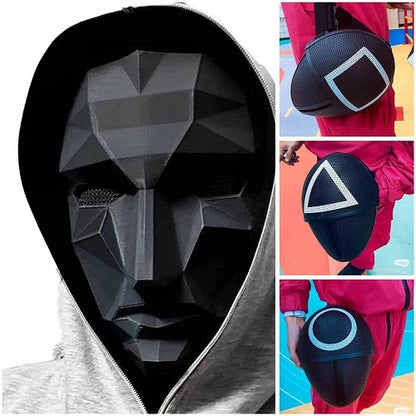 4-teiliges Maskenset Squid Game Quadrat Kreis Dreieck Frontman Netflix Serie