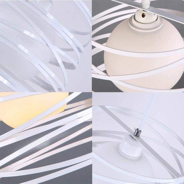 Lampadario Moderno a Sospensione Fasce Intrecciate Ferro Attacco E27 120Cm |Bianco