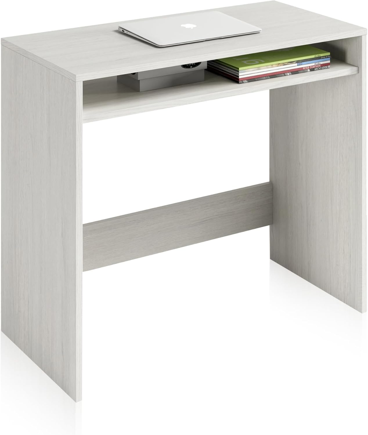 Scrittoio compatto bianco Alpes - 79x43x79 cm con ripiani moderni