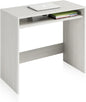 White Compact Desk Alpes - 79x43x79 cm with Modern Shelves