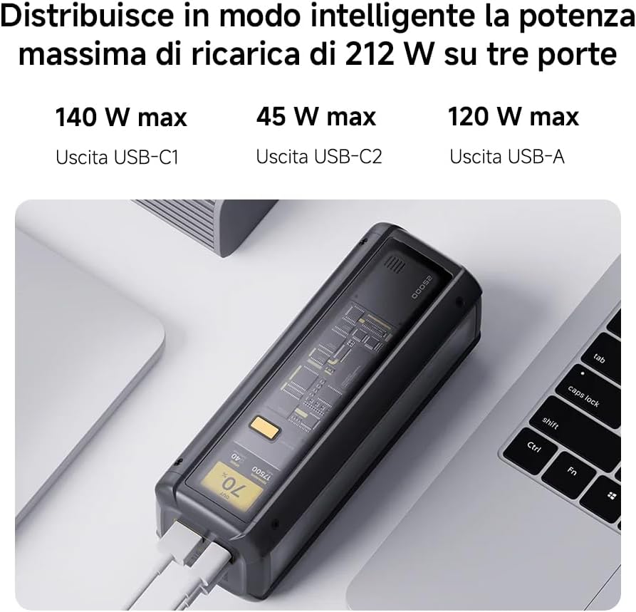 Xiaomi Xiaomi Powerbank HyperCharge 25000MAH 212W Display Android/Apple Schwarz