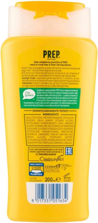 Prep - Dermoprotective Sun Milk SPF20 UVA UVB Sun Protection 200ml
