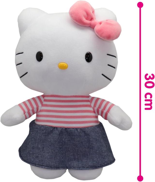 Hello Kitty Plüschtier Strampler Rosa Jeans 30 cm Weiches Sammlerstück Plüschtier Plh1079
