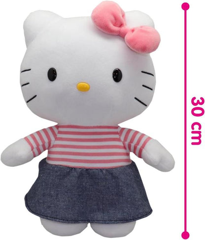Hello Kitty Plüschtier Strampler Rosa Jeans 30 cm Weiches Sammlerstück Plüschtier Plh1079