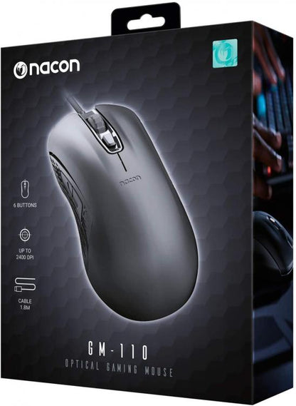 Nacon Gaming Maus Optisch Kabelgebunden GM-110 Schwarz 6 Tasten Windows PC Konsole Spiel
