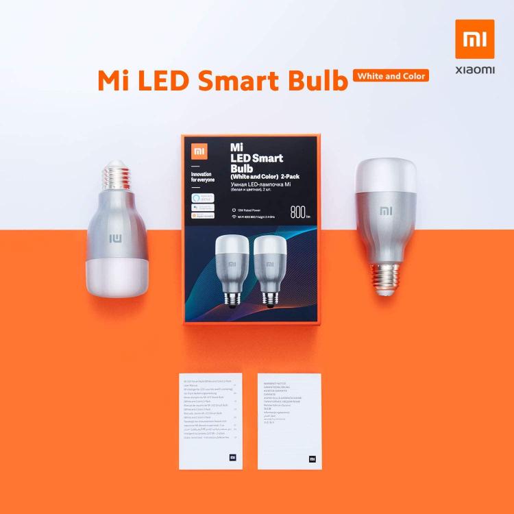 Xiaomi Mi LED Smart Bulb Weiß/Farbe Kit 2 Stück Wifi Google Home RGB Glühbirne