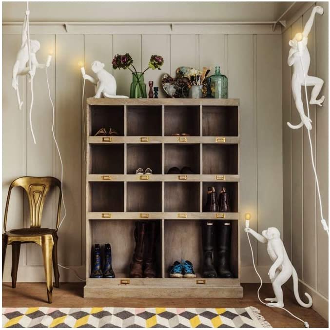 WANDLEUCHTE AFFE WEISS E27 FASSUNG WAND DEKORATIV MODERNES DESIGN