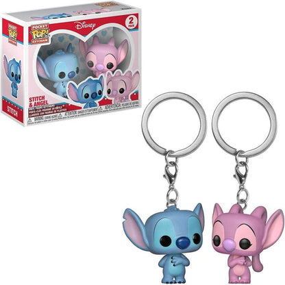 Funko Pocket Pop! Schlüsselanhänger – Disney Lilo & Stitch (2er-Pack) Stitch & Angel Figur
