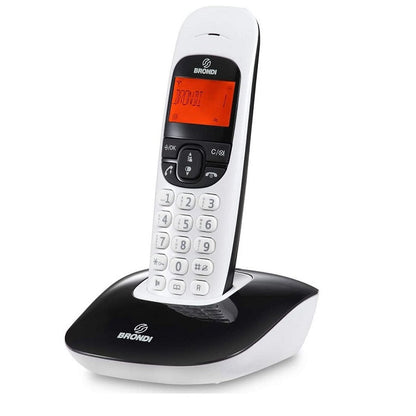 Schnurloses Telefon Brondi Nice Tragbar Kabellos Batterie Schwarz/Weiß
