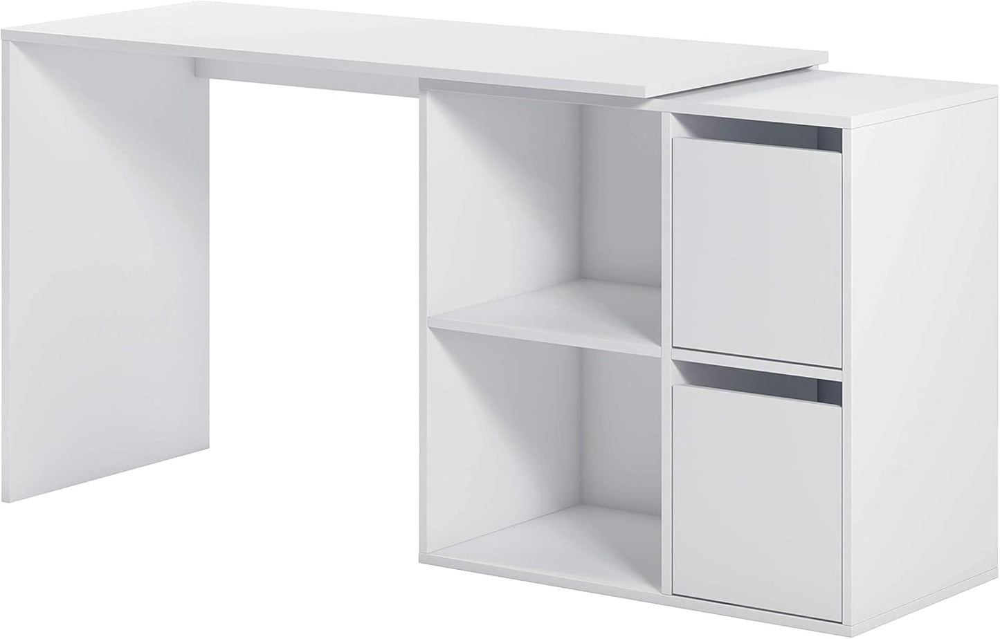 Scrittoio reversibile bianco pluriposizione - 120x49x78 cm regolabile