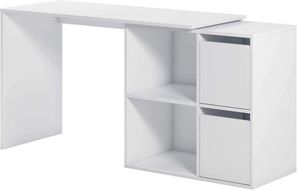 Scrittoio reversibile bianco pluriposizione - 120x49x78 cm regolabile