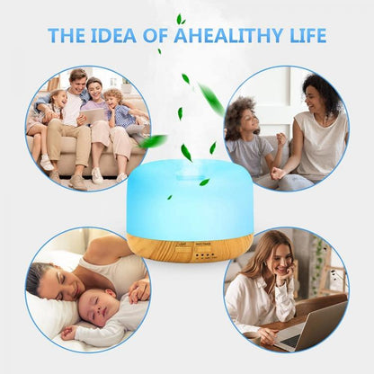 Duftöl-Diffusor Luftbefeuchter Aromatherapie 600ml LED-Lampe mit Fernbedienung