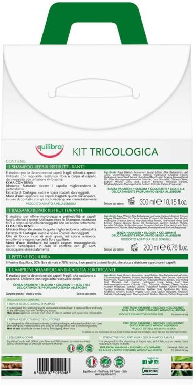 Equilibra Aufbaupflege Trichologisches Shampoo Spülung Kamm
