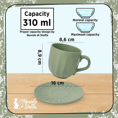 Nuvole di Stoffa Sunday Retro Porcelain Mug and Saucer 310ml 6203