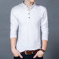 Men's long-sleeved T-shirt, men's long-sleeved T-shirt, Mandarin style T-shirt