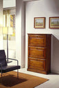 SOLID WOOD SHOE CABINET WITH 3 DOORS WALNUT FINISH W.80 x D.30 H.130